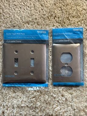 Satin Nickel Wall Plate Covers - Brushed Chrome (Pack of 2)